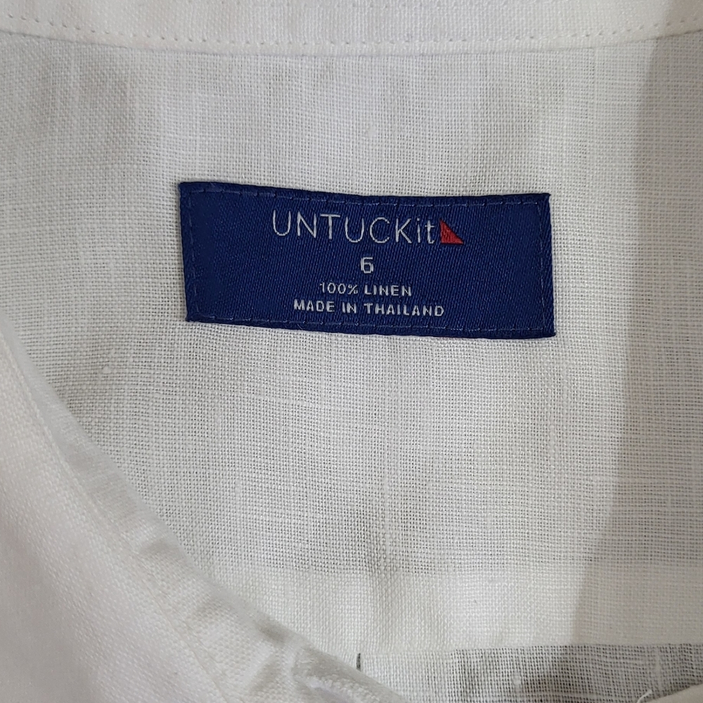 UNTUCKit Mary Linen Button-Up Long-sleeve Shirt White 6 - Picture 5 of 7